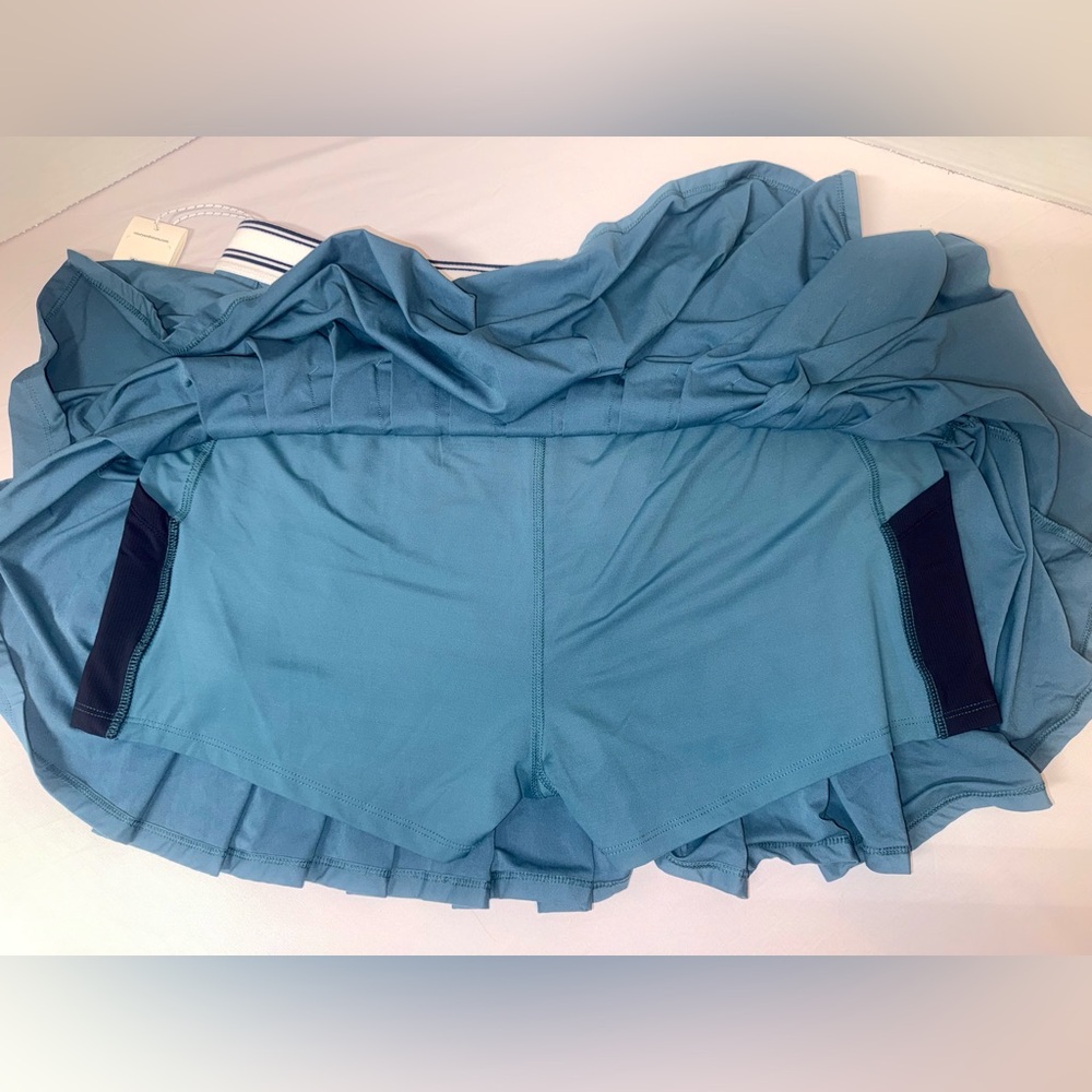 NEW Vineyard Vines Performance Pleated Skort Skirt Sz L Large Mallard Blue Golf - Picture 11 of 12